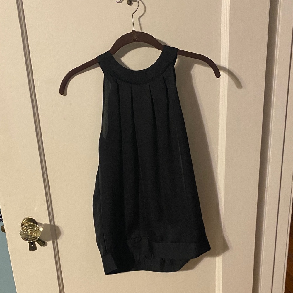 Calvin Klein Black Pleated Tank Top